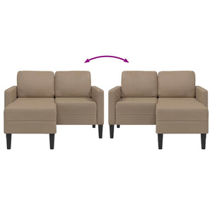 vidaXL Divano 2 Posti con Chaise a L Cappuccino 125 cm in Similpelle