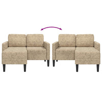 Divano 2 Posti con Chaise a L Grigio Chiaro 125 cm Similpelle