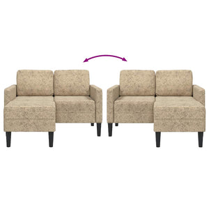 Divano 2 Posti con Chaise a L Grigio Chiaro 125 cm Similpelle 4107089