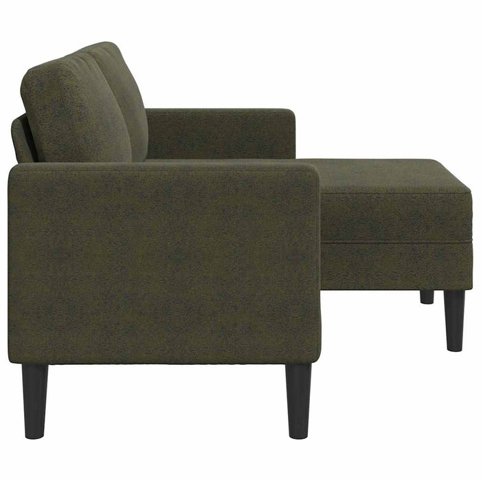 Divano 2 Posti con Chaise a L Verde Militare 125 cm Similpelle 4107091