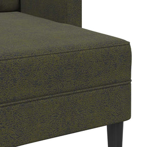 vidaXL Divano 2 Posti con Chaise a L Verde Militare 125 cm Similpelle