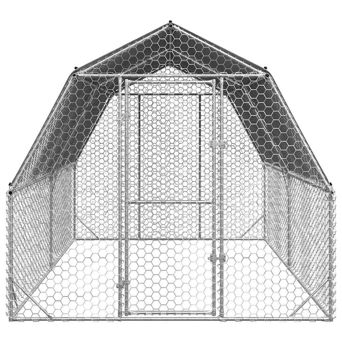 Recinto per Polli con Tetto 2,5x4x2,25 m in Acciaio Zincato 3328521