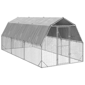 Recinto per Polli con Tetto 2,5x6x2,25 m in Acciaio Zincato