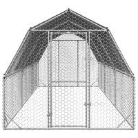 Recinto per Polli con Tetto 2,5x6x2,25 m in Acciaio Zincato 3328522