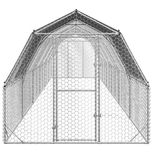 vidaXL Recinto per Polli con Tetto 2,5x12x2,25 m in Acciaio Zincato