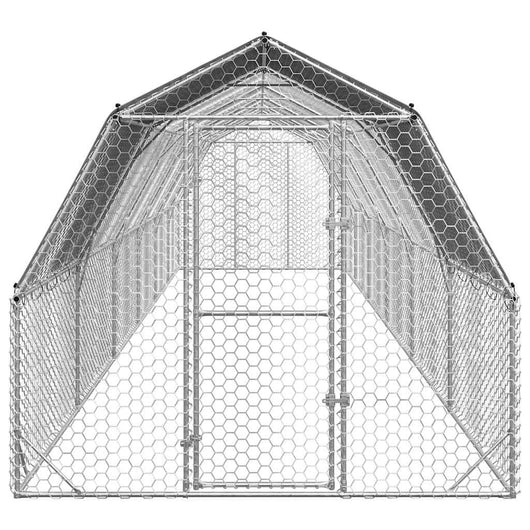 Recinto per Polli con Tetto 2,5x12x2,25 m in Acciaio Zincato 3328530