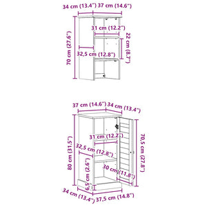 vidaXL Set di mobili per il bagno VIGO 2 pcs Marrone e bianco