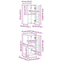 vidaXL Set di mobili per il bagno con porta VIGO 2 pcs bianco anticato
