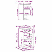 vidaXL Set di mobili per il bagno VIGO 2 pcs Marrone e bianco