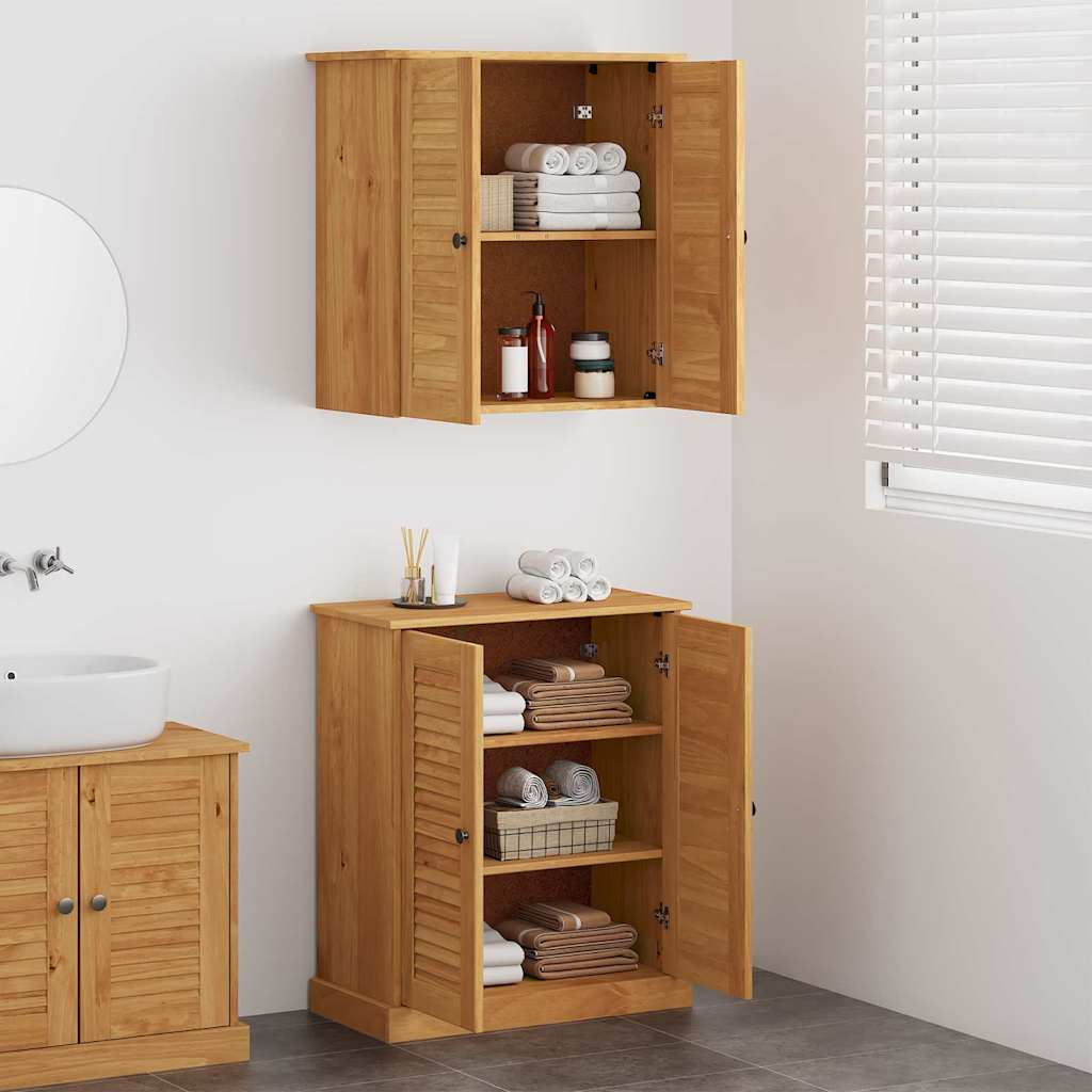 vidaXL Set di mobili per il bagno VIGO 2 pcs Marrone 67.5 x 34 x 80 cm
