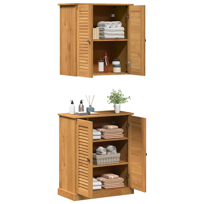 vidaXL Set di mobili per il bagno VIGO 2 pcs Marrone 67.5 x 34 x 80 cm