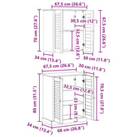 vidaXL Set di mobili per il bagno VIGO 2 pcs Marrone 67.5 x 34 x 80 cm