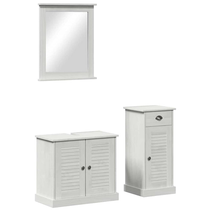 vidaXL Set di mobili per il bagno 3 pcs Marrone 37 x 34 x 80 cm