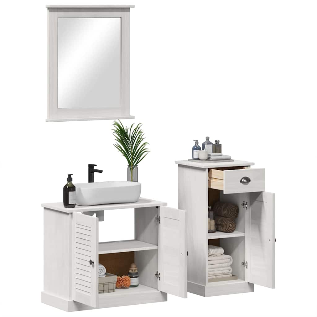 vidaXL Set di mobili per il bagno 3 pcs Marrone 37 x 34 x 80 cm