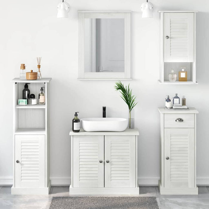 vidaXL Set di mobili per il bagno con porta VIGO 5 pcs bianco anticato