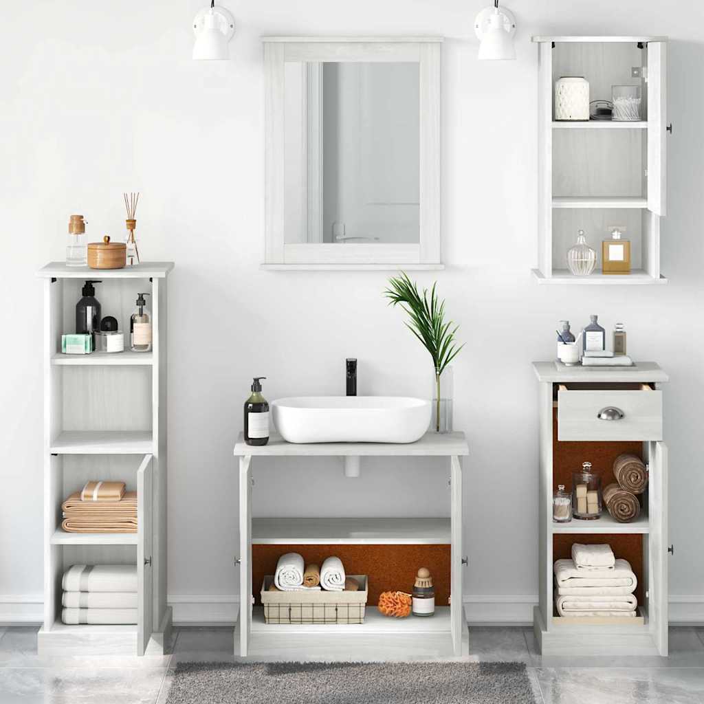 Set di mobili per il bagno con cassetto 5 pcs bianco anticato 3328548
