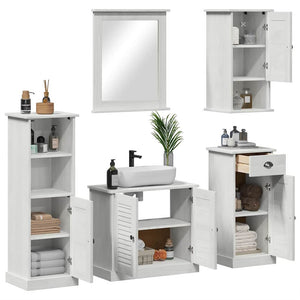 Set di mobili per il bagno con cassetto 5 pcs bianco anticato 3328548