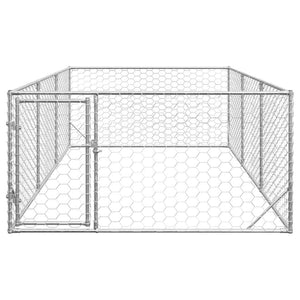 Cuccia per Cani da Esterno con Porta 2x4x1 m Acciaio Zincato