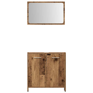 vidaXL Set Mobili da Bagno 4 pz Legno Antico in Legno Multistrato