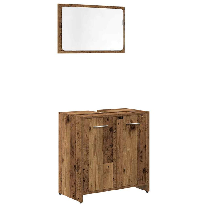 Set Mobili da Bagno 3 pz Legno Antico in Legno Multistrato 3328559