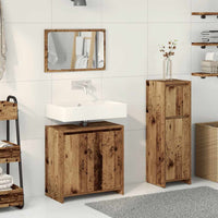Set Mobili da Bagno 3 pz Legno Antico in Legno Multistrato 3328563