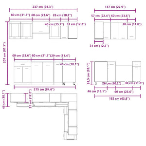 Set di Mobili da Cucina 11 pz Rovere Artigianale Truciolato