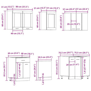 Set di Mobili da Cucina 11 pz Rovere Artigianale Truciolato