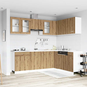 Set di Mobili da Cucina 11 pz Lyon Rovere Artigianale Truciolato 3328576