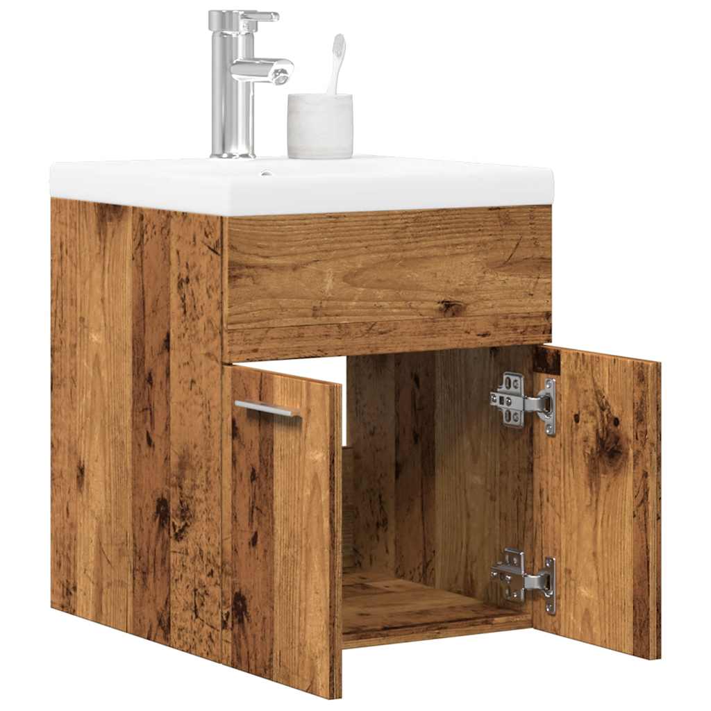 Set Mobili da Bagno 2 pz Legno Antico in Legno Multistrato