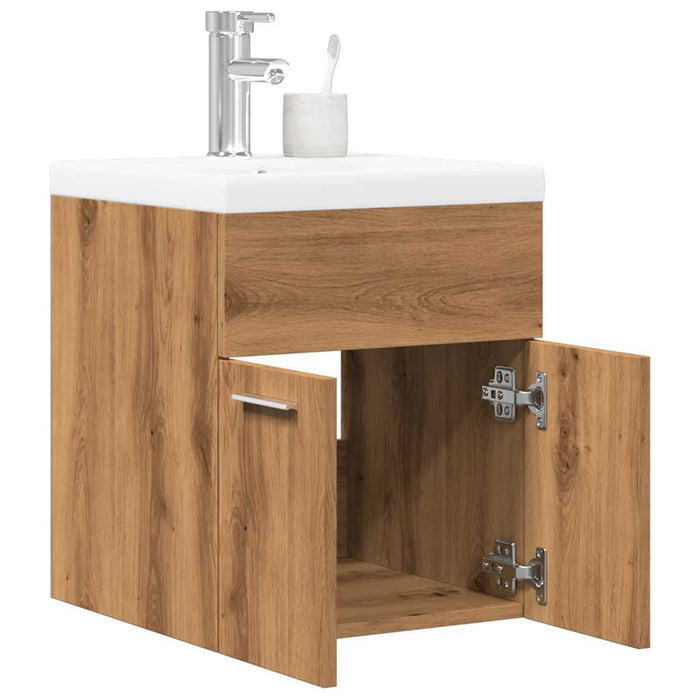 Set Mobili da Bagno 2 pz Rovere Artigianale Legno Multistrato