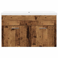 Set Mobili da Bagno 2 pz Legno Antico in Legno Multistrato