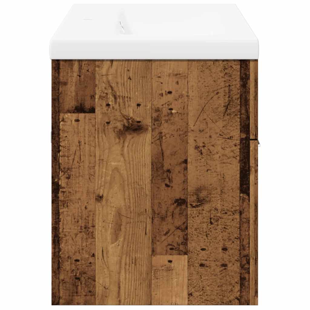 Set Mobili da Bagno 2 pz Legno Antico in Legno Multistrato