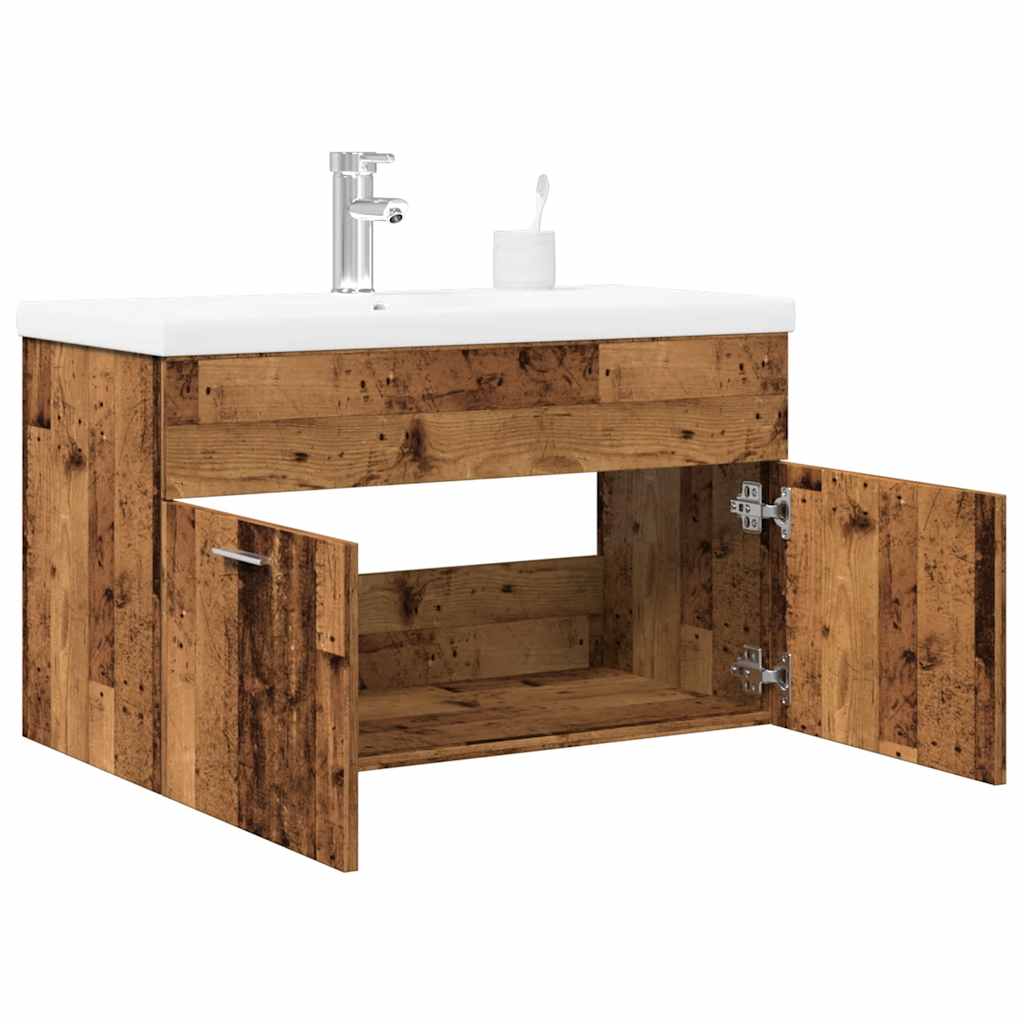 Set Mobili da Bagno 2 pz Legno Antico in Legno Multistrato 3328583
