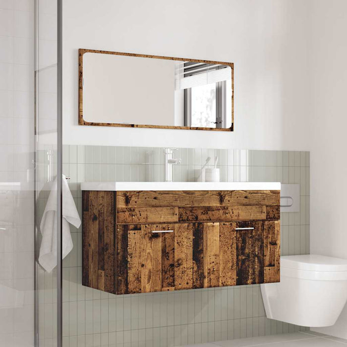 vidaXL Set Mobili da Bagno 3 pz Legno Antico in Legno Multistrato