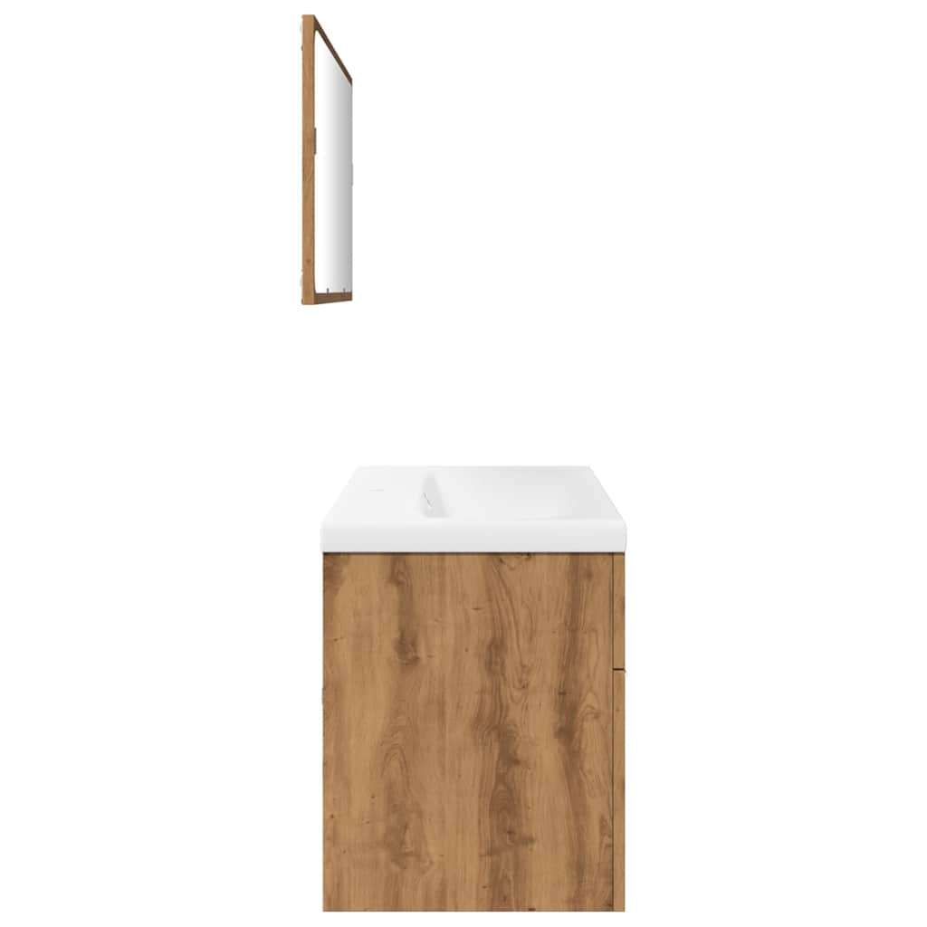 Set Mobili da Bagno 3 pz Rovere Artigianale Legno Multistrato