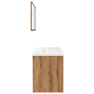 Set Mobili da Bagno 3 pz Rovere Artigianale Legno Multistrato