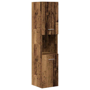 Set Mobili da Bagno 4 pz Legno Antico in Legno Multistrato