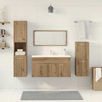 vidaXL Set Mobili da Bagno 4 pz Rovere Artigianale Legno Multistrato