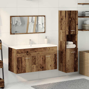 Set Mobili da Bagno 3 pz Legno Antico in Legno Multistrato 3328591
