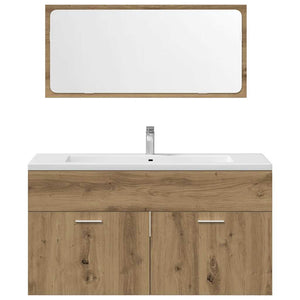 vidaXL Set Mobili da Bagno 3 pz Rovere Artigianale Legno Multistrato