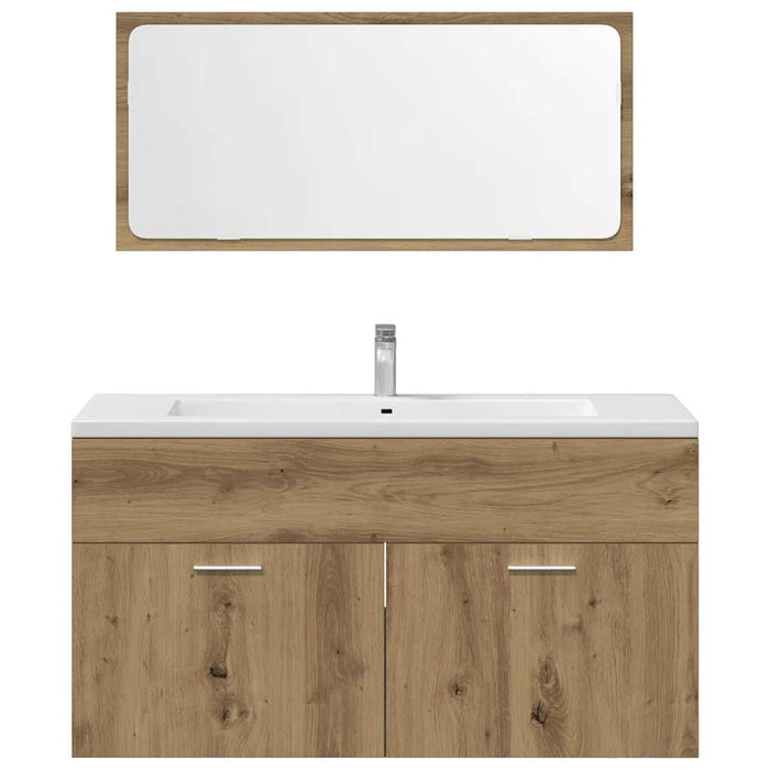 vidaXL Set Mobili da Bagno 3 pz Rovere Artigianale Legno Multistrato