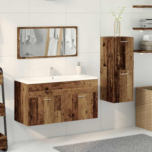 Set Mobili da Bagno 3 pz Legno Antico in Legno Multistrato 3328593