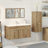 Set Mobili da Bagno 3 pz Rovere Artigianale Legno Multistrato