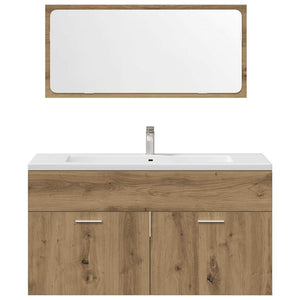 Set Mobili da Bagno 3 pz Rovere Artigianale Legno Multistrato