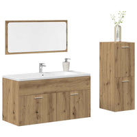 Set Mobili da Bagno 3 pz Rovere Artigianale Legno Multistrato 3328594