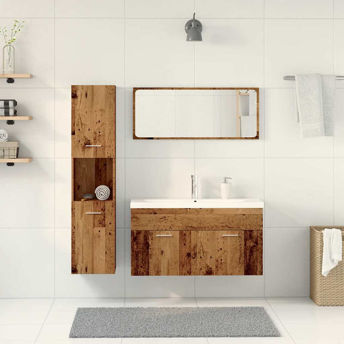 vidaXL Set Mobili da Bagno 5 pz Legno Antico in Legno Multistrato