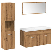 Set Mobili da Bagno 5 pz Rovere Artigianale Legno Multistrato