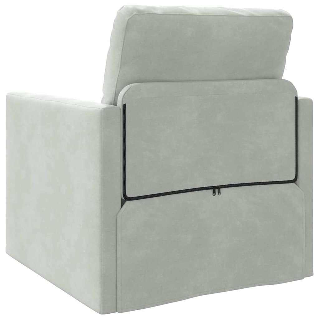 Divano Letto con cuscino Grigio chiaro 74 x 77 x 81 cm Velluto 4106612