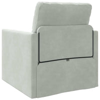 Divano Letto con cuscino Grigio chiaro 74 x 77 x 81 cm Velluto 4106612