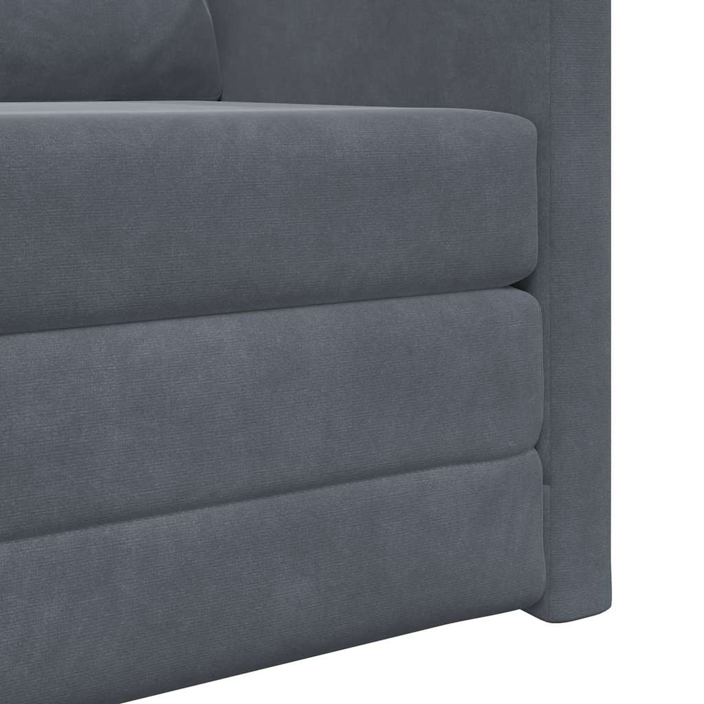 Divano Letto con cuscino Grigio scuro 74 x 77 x 81 cm Velluto 4106613